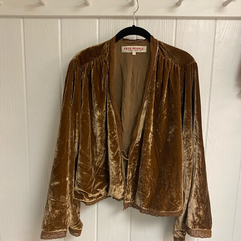Free People Velvet Bed Jacket. Size small.